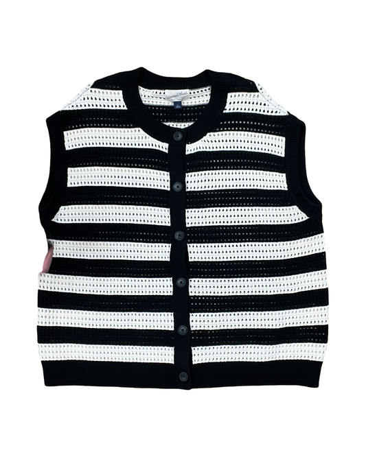 Vest Sweater By Universal Thread In Black & Cream, Size:L