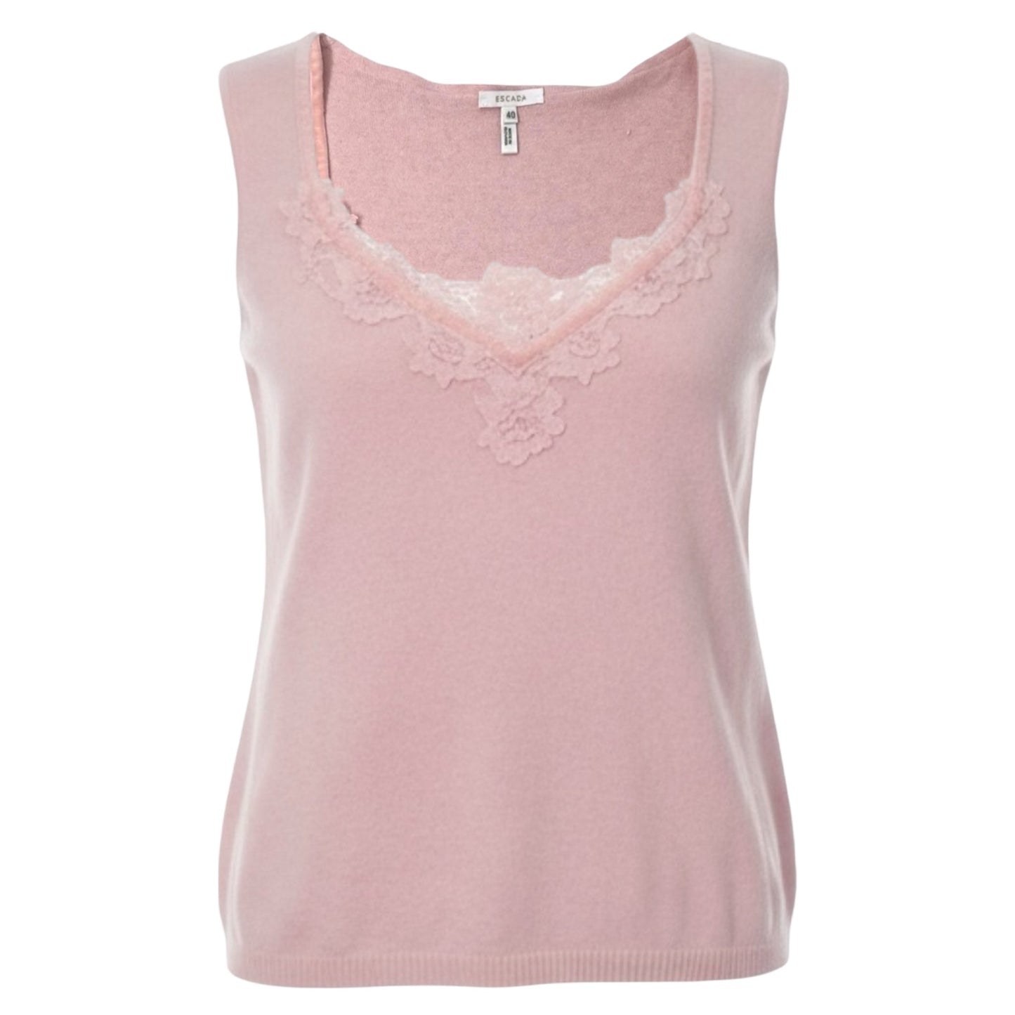 Wool, Cashmere, Silk Blend Sleeveless Sweater Designer By Escada In Pink, Size: 10