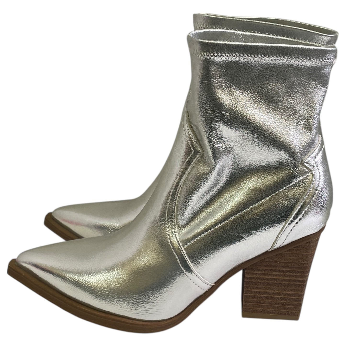 Boots Ankle Heels By Mia In Silver, Size:8.5