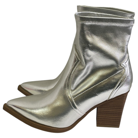 Boots Ankle Heels By Mia In Silver, Size:8.5