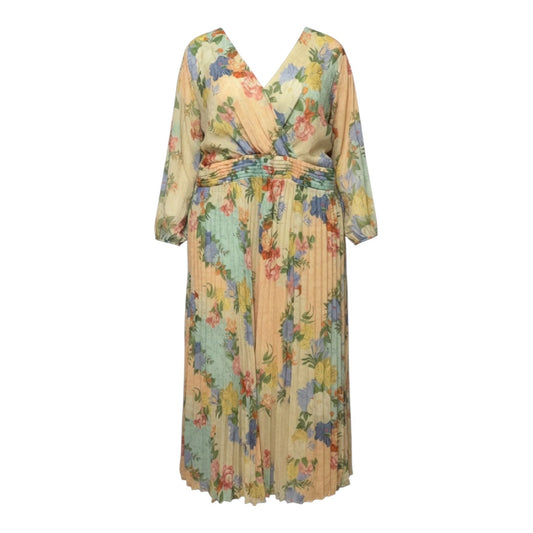 Plus Size Floral-Print Pleated Chiffon Maxi Dress By Sienna In Floral Print, Size: 3X