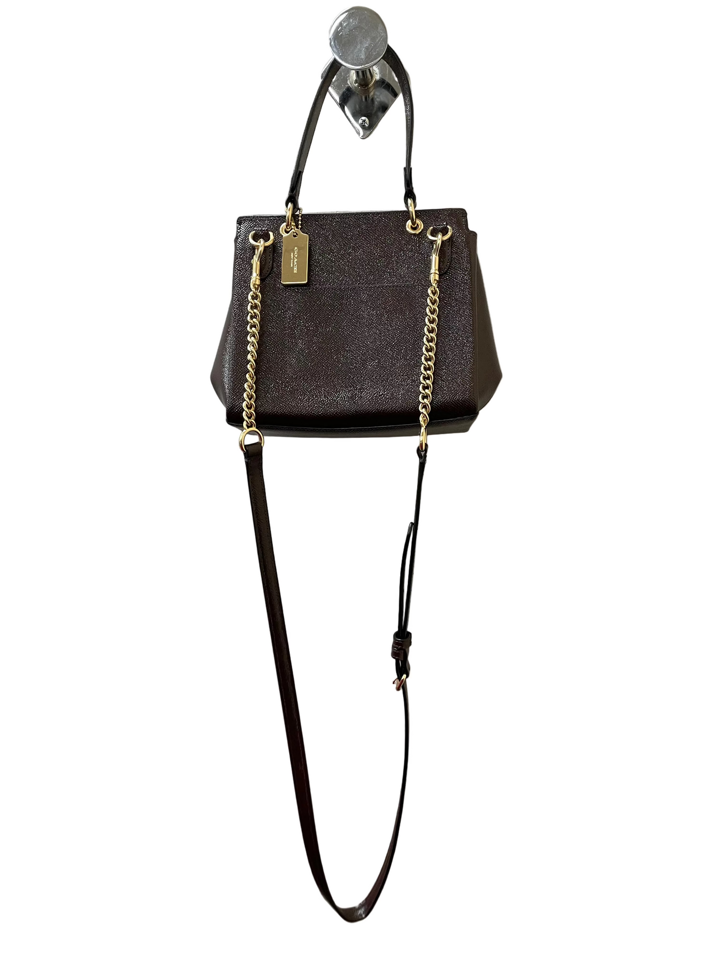 Crossbody Designer By Coach In Maroon, Size:Small