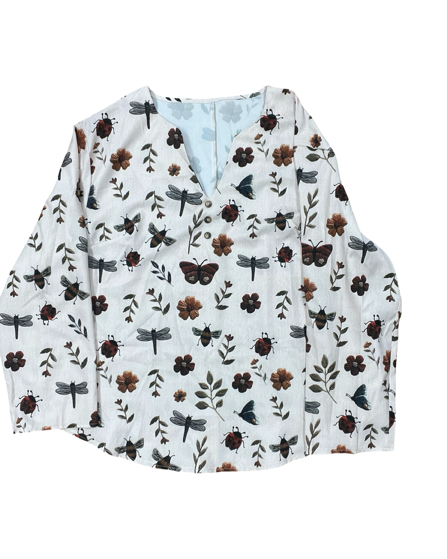 Top Ls By Clothes Mentor In Tan & White, Size:1X