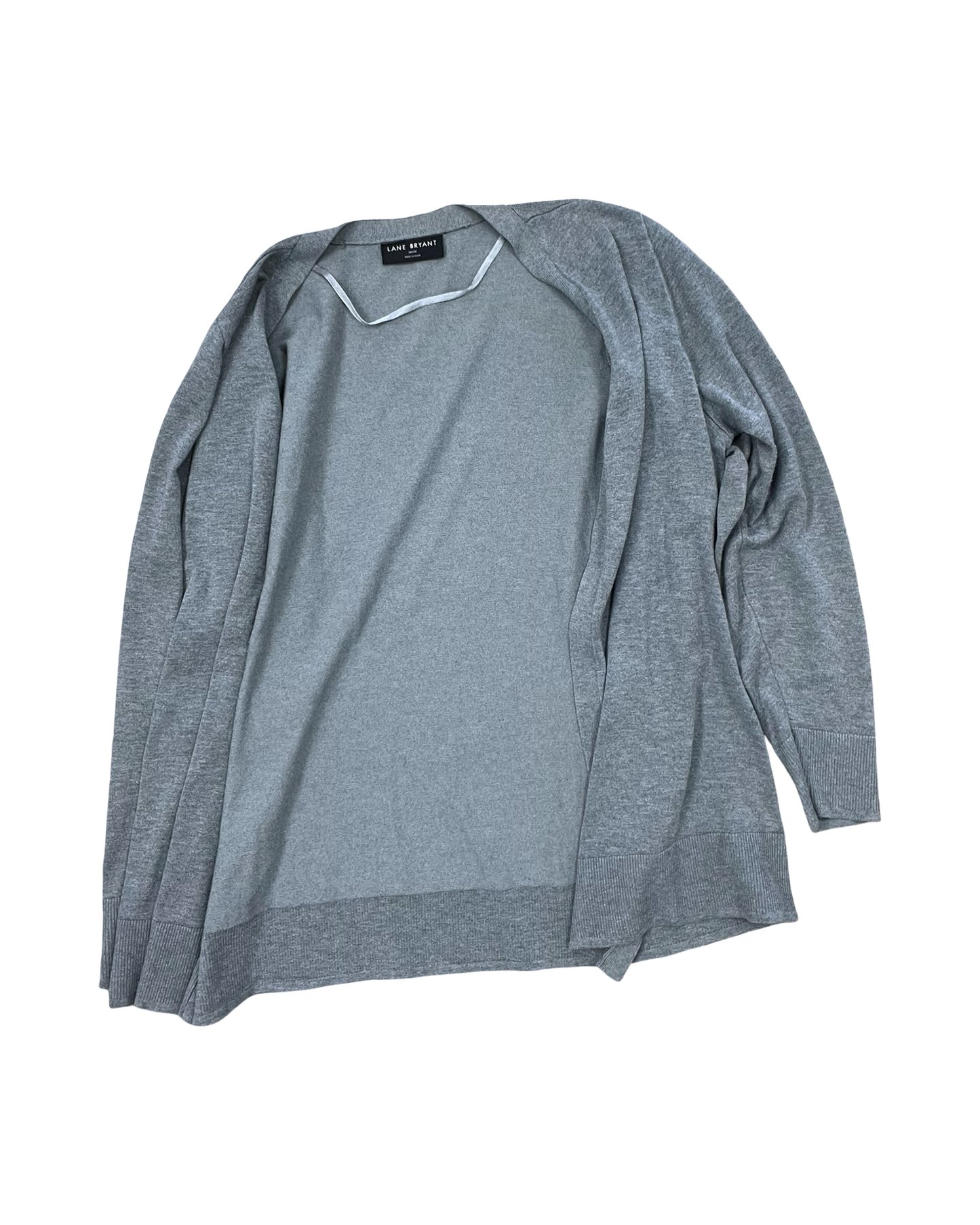 Sweater Cardigan By Lane Bryant In Grey, Size:1X
