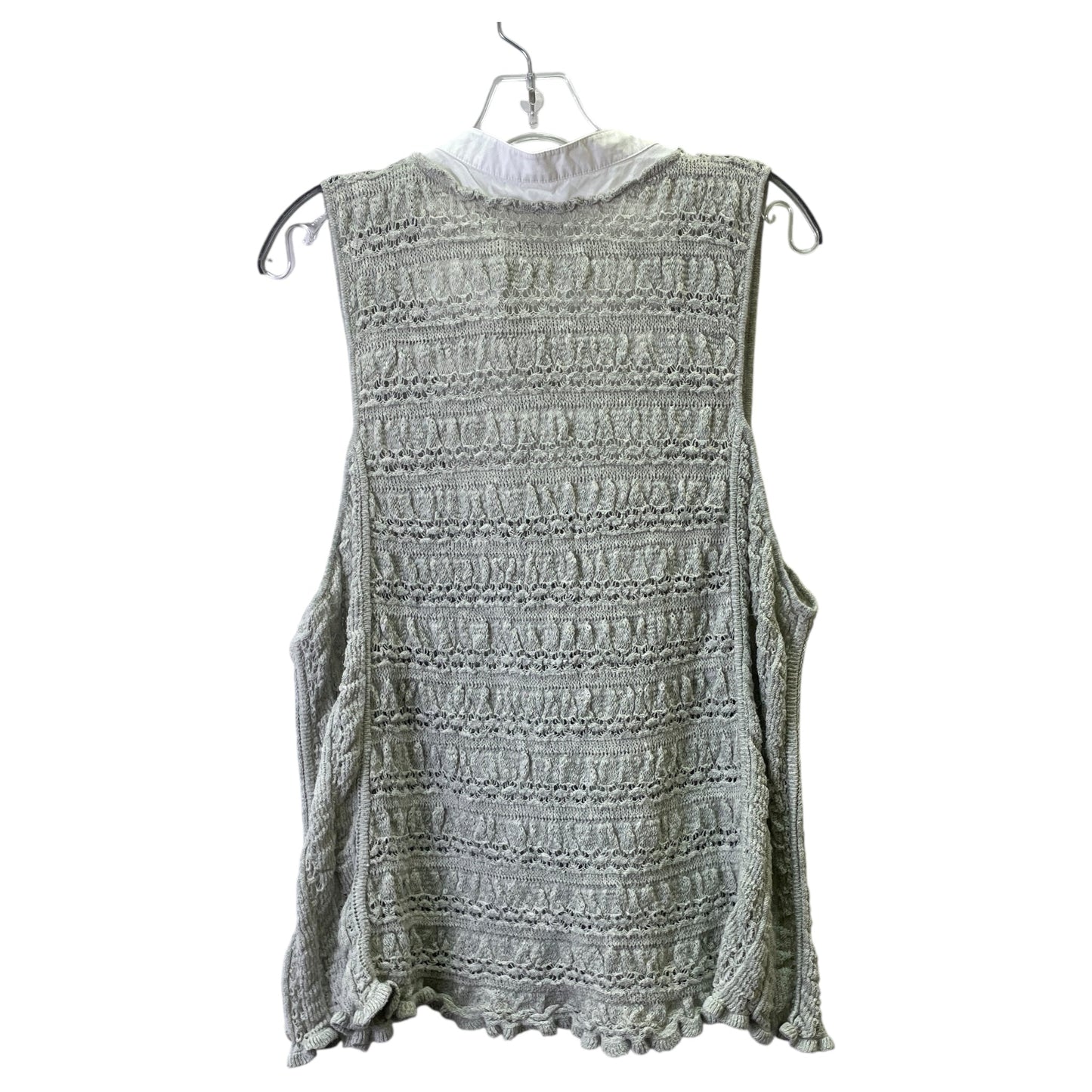 Top Sleeveless By Anthropologie In Grey & White, Size:3X