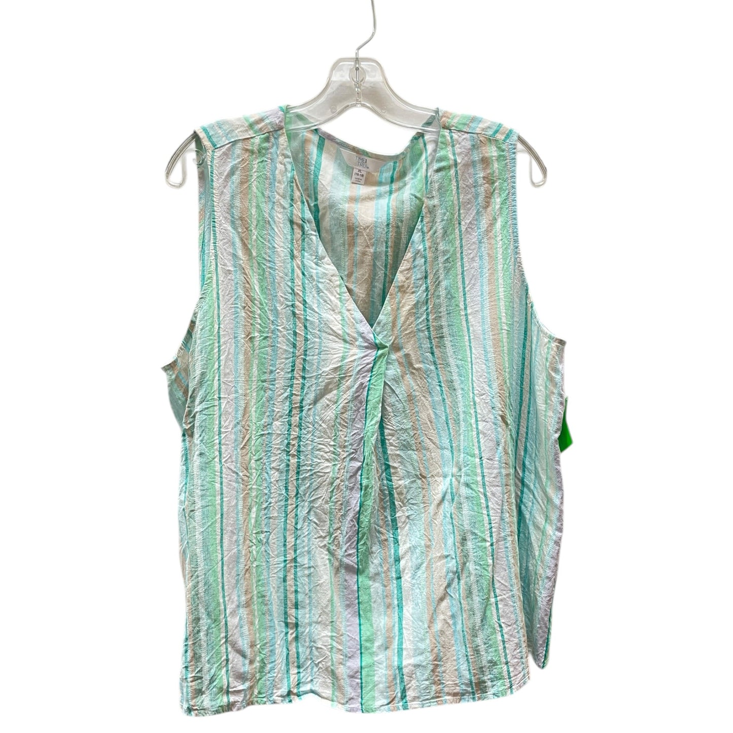 Top Sleeveless By Time And Tru In Multi, Size:16