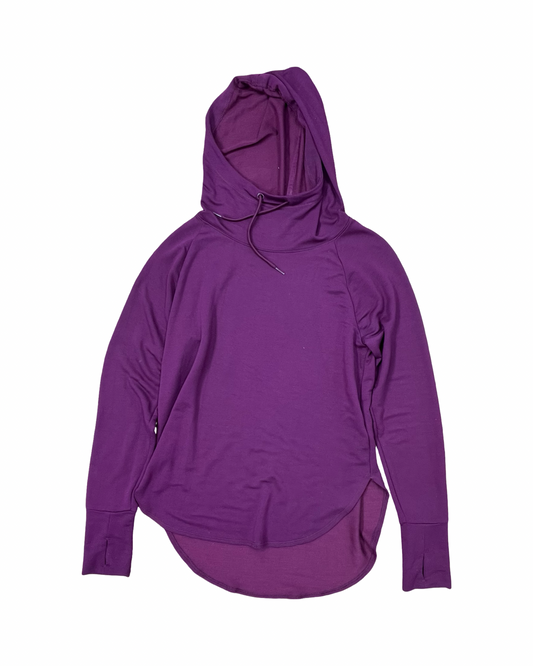 Athletic Top Ls Collar By Athletic Works In Purple, Size:S