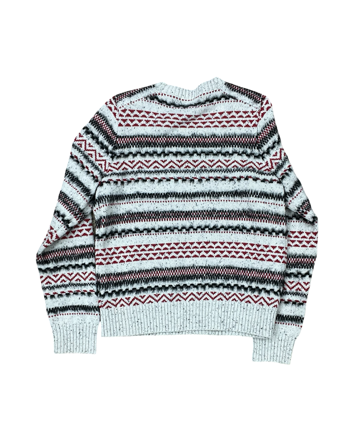 Sweater By Lucky Brand In Grey & Red, Size:M