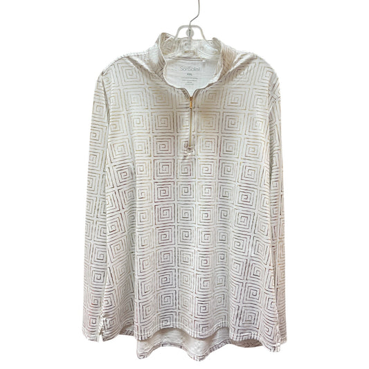 Athletic Top Ls Collar By SAN SOLEIL In Gold & White, Size:Xxl