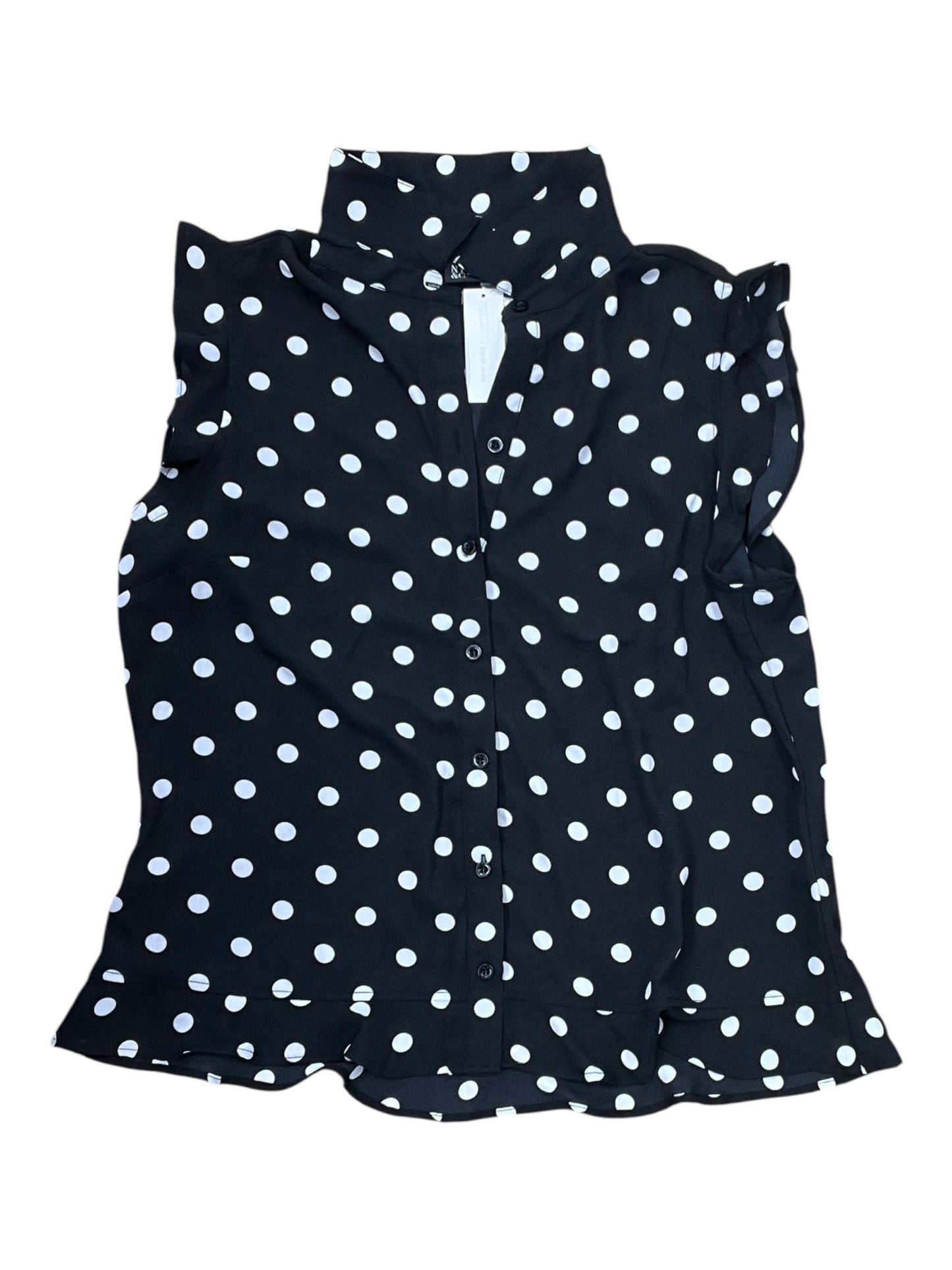 Blouse Sleeveless By New York And Co In Black & White, Size:L