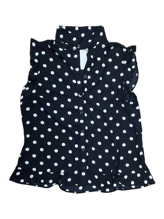 Blouse Sleeveless By New York And Co In Black & White, Size:L