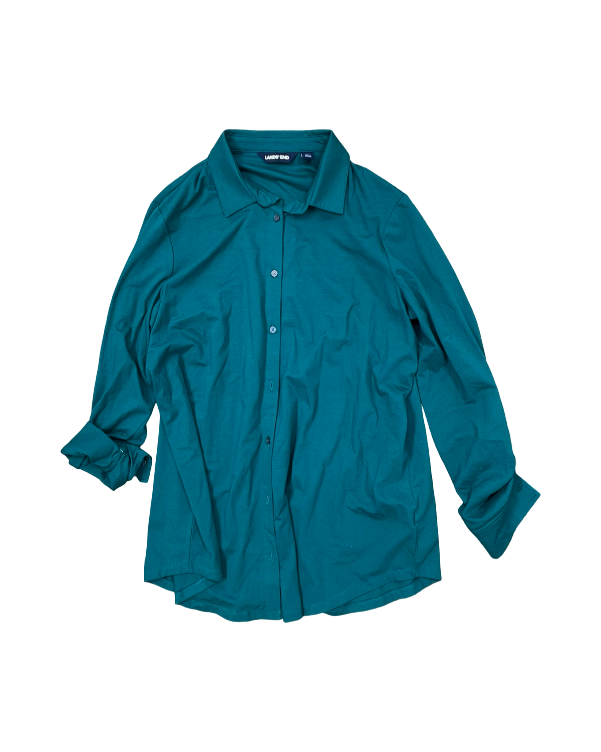 Top Ls By Lands End In Green, Size:L