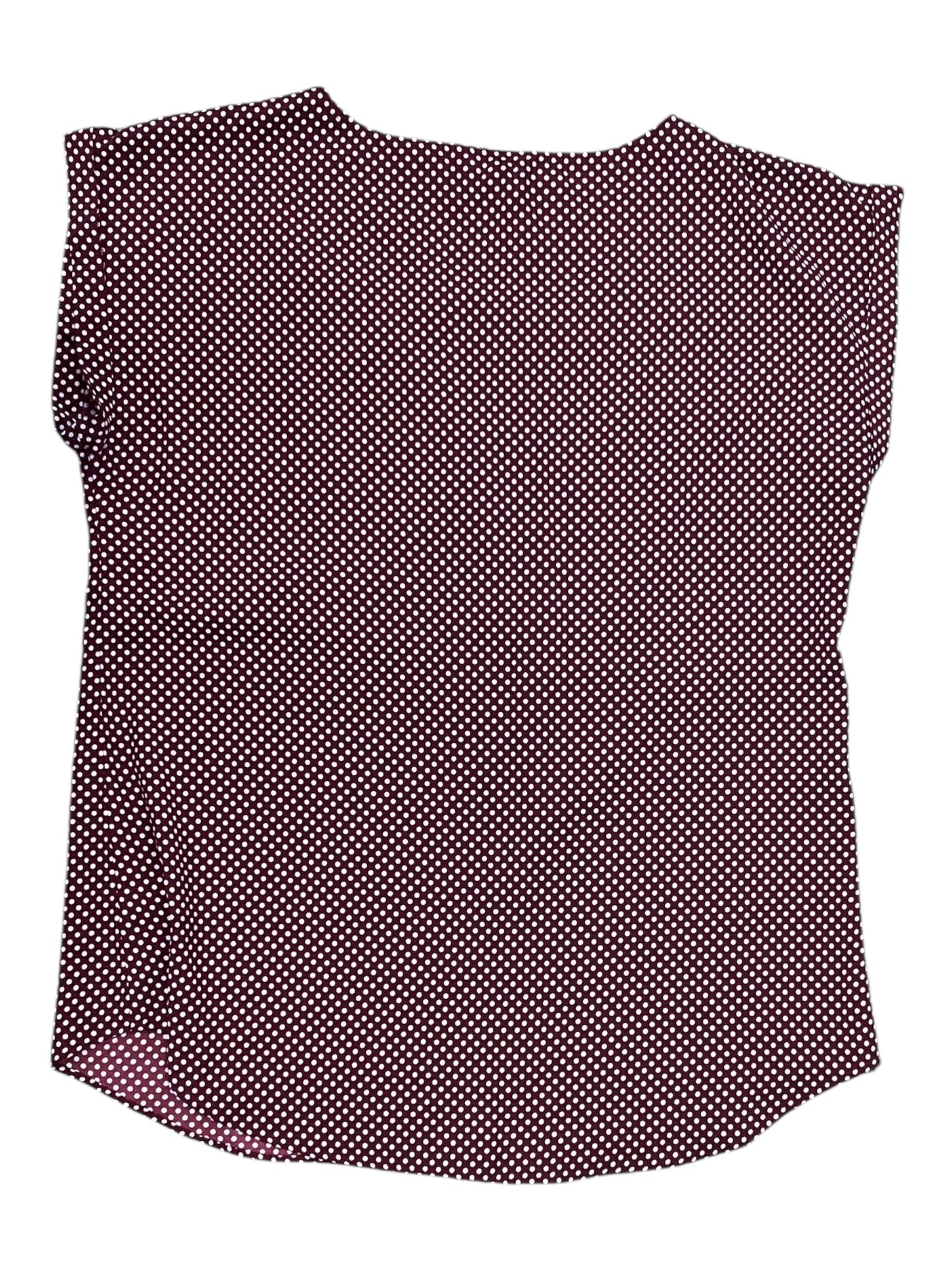 Blouse Sleeveless By Express In Red & White, Size:L