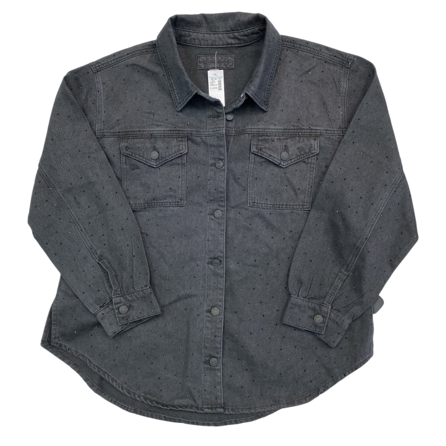 Jacket Denim By Maurices In Black Denim, Size:Xl