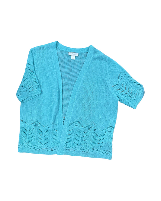Cardigan By Cj Banks In Teal, Size:Xl
