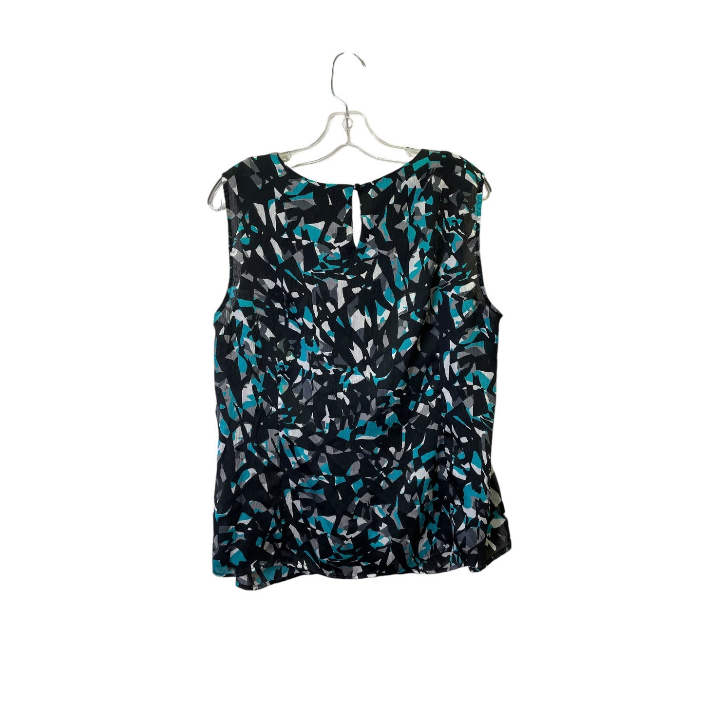 Top Sleeveless Basic By Kasper In Blue, Size:1X