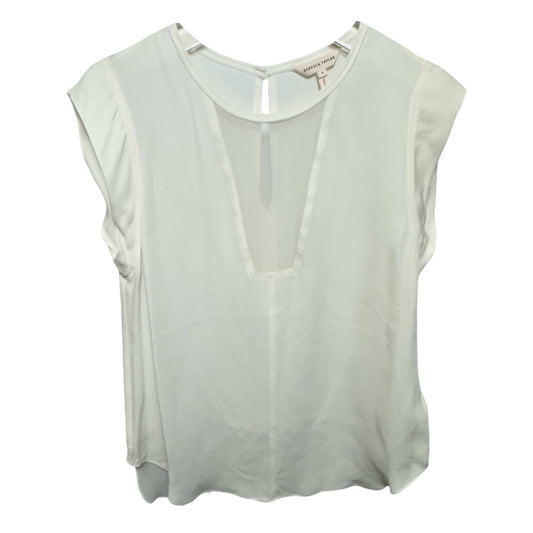 Silk Top Sleeveless By Rebecca Taylor In Cream, Size: 4