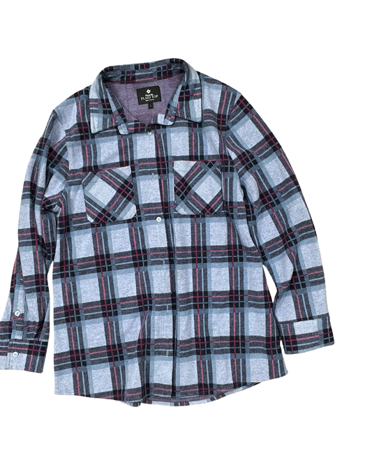 Blouse Ls By Members Mark In Blue & Pink, Size:L