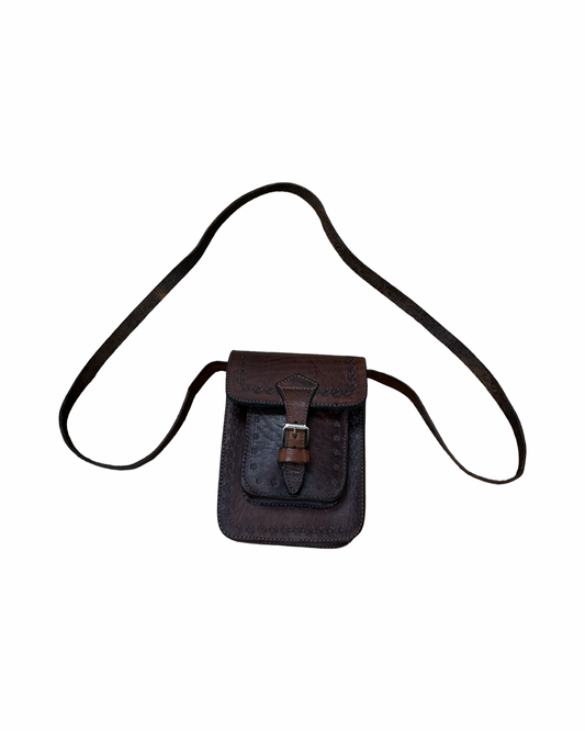 Crossbody Leather By Clothes Mentor In Brown, Size:Small