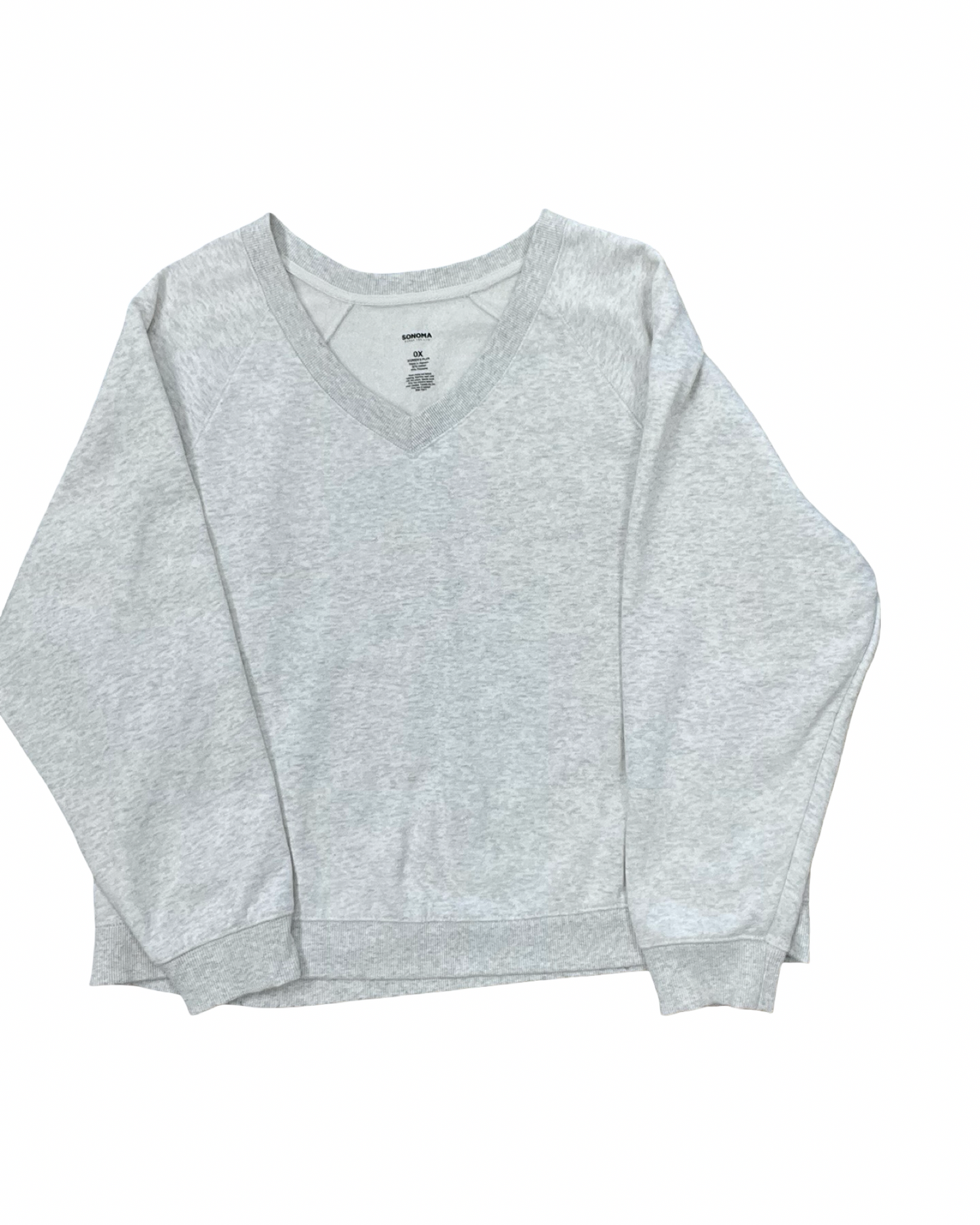 Sweatshirt Crewneck By Sonoma In Grey & White, Size:Xl