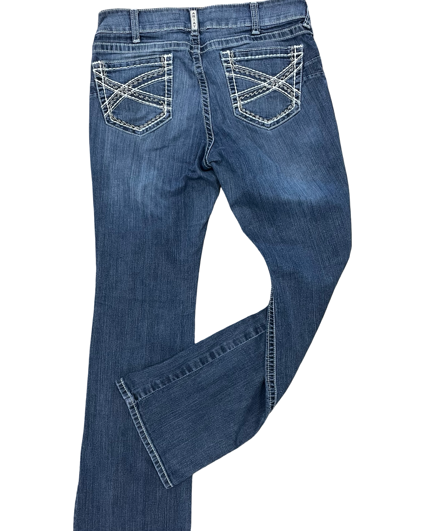 Jeans Boot Cut By Ariat In Blue Denim, Size:14L