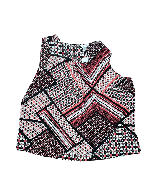 Top Sleeveless By Cj Banks In Pink & White, Size:3X