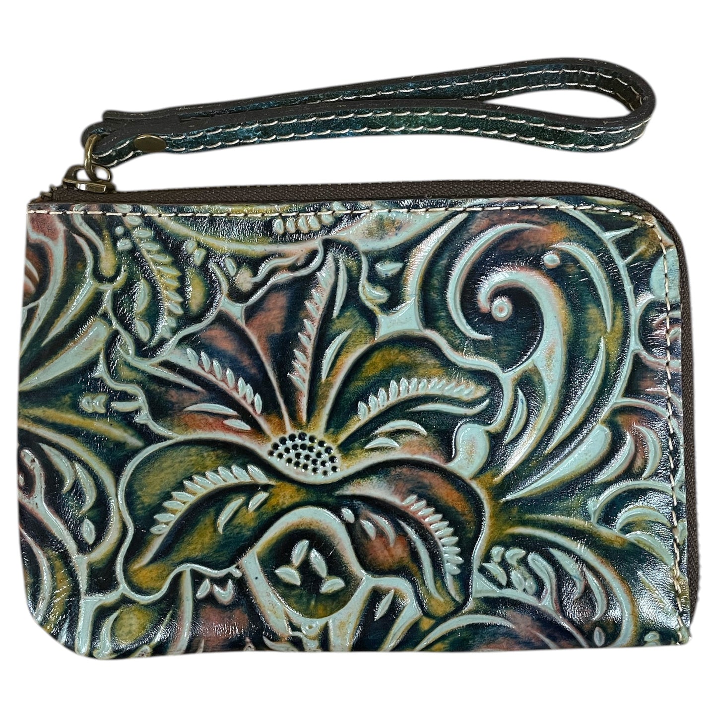 Wristlet Designer By Patricia Nash In Green & Orange, Size:Small