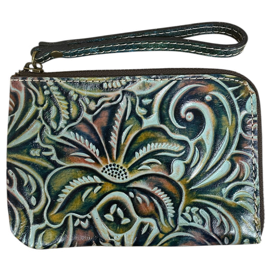Wristlet Designer By Patricia Nash In Green & Orange, Size:Small