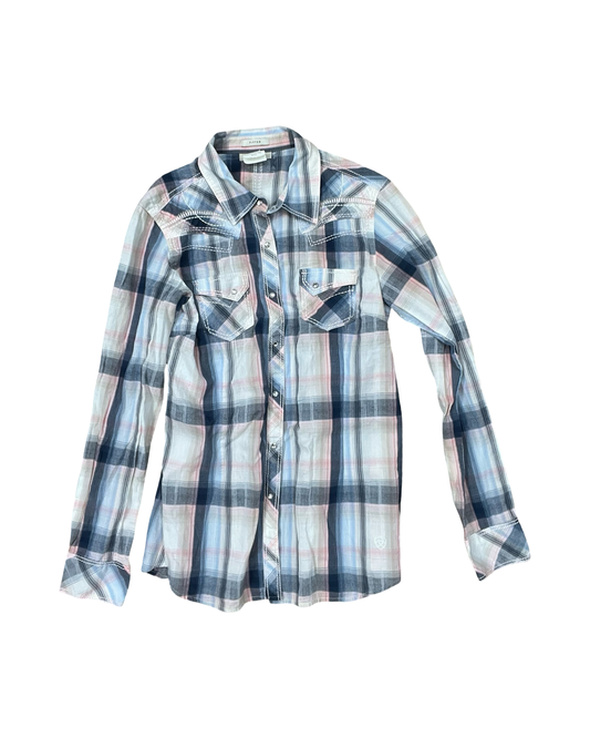 Top Ls By Ariat In Pink & Tan, Size:M