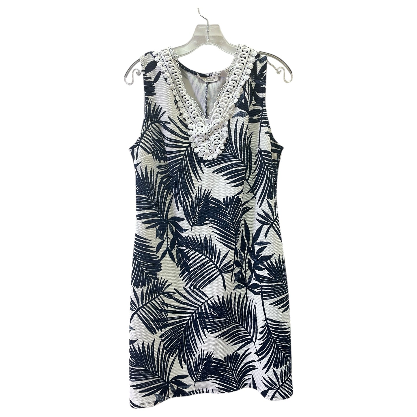 Dress Casual Maxi By Dana Buchman In Blue & White, Size:L