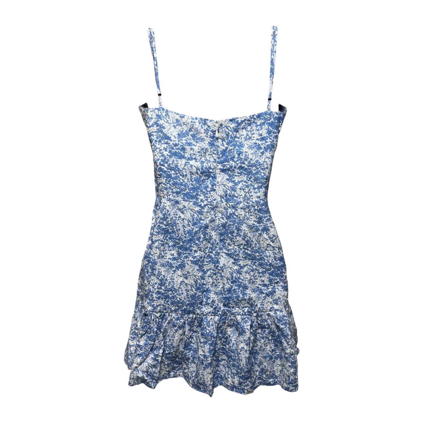 Dorian Ditsy Floral Linen Mini Dress By Karina Grimaldi In Blue & White, Size: XS