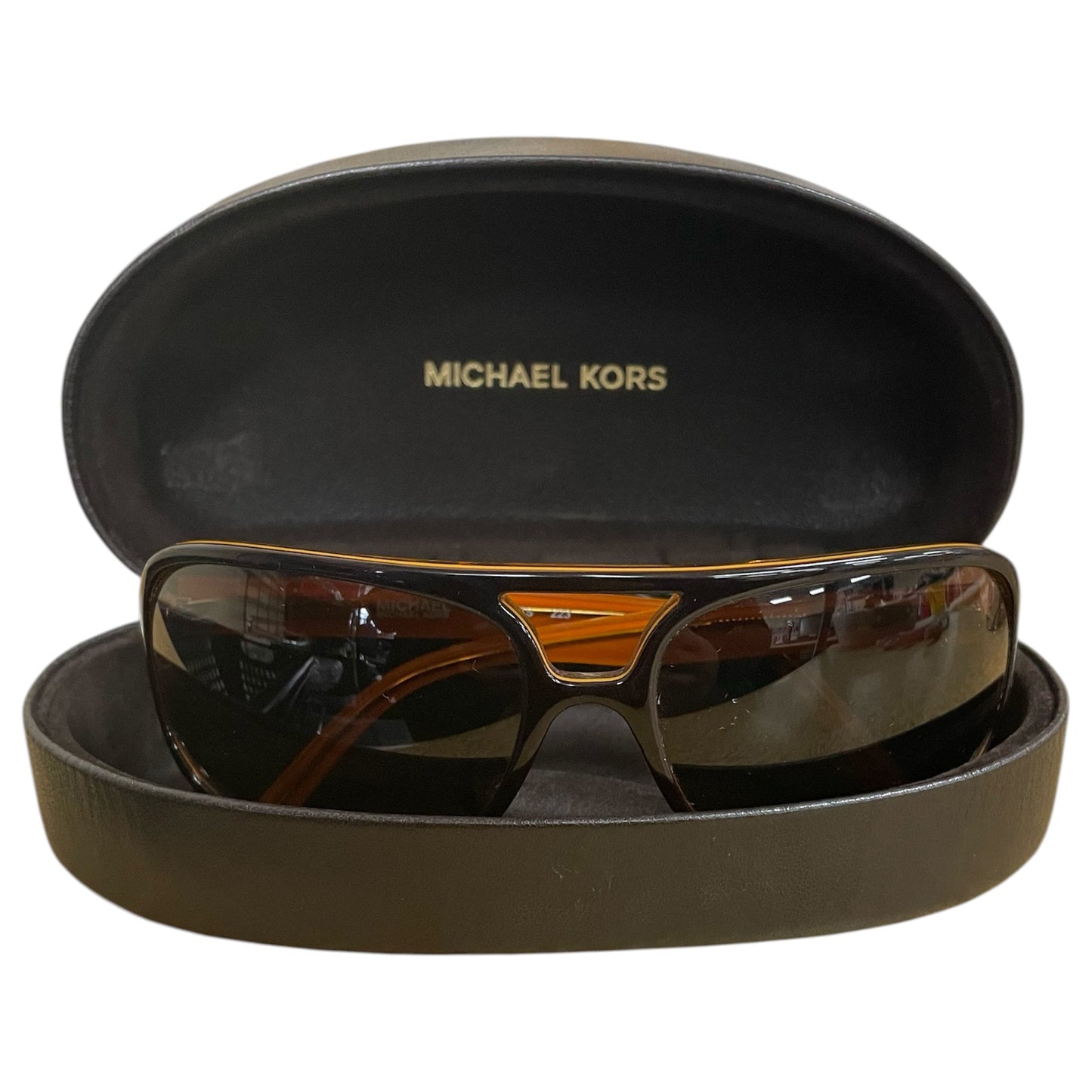 Sunglasses Designer By Michael Kors In Black & Gold