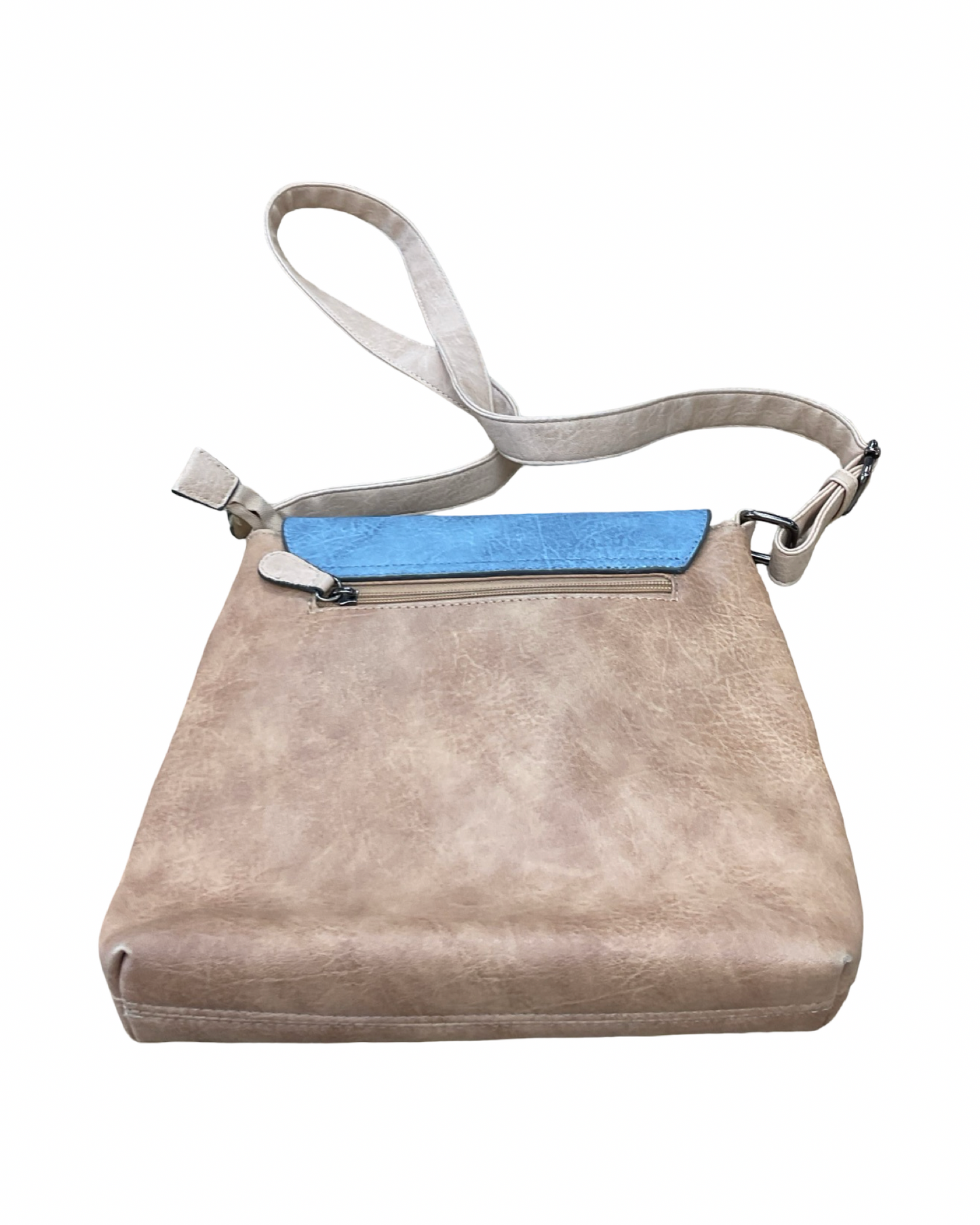 Crossbody By Clothes Mentor In Blue & Tan, Size:Medium