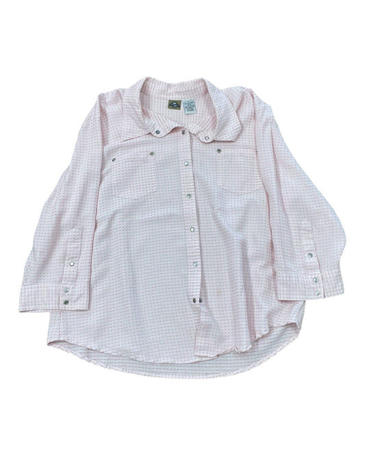 Blouse 3/4 Sleeve By Croft And Barrow In Pink, Size:Xl