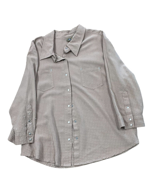 Blouse 3/4 Sleeve By Clothes Mentor In Tan, Size:L