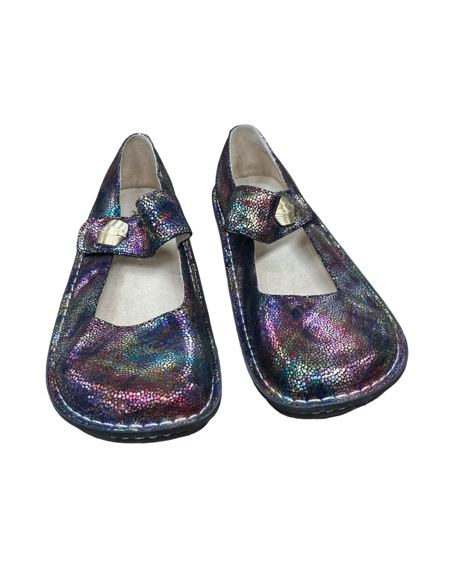 Shoes Heels Platform By Alegria In Rainbow Print, Size:10.5
