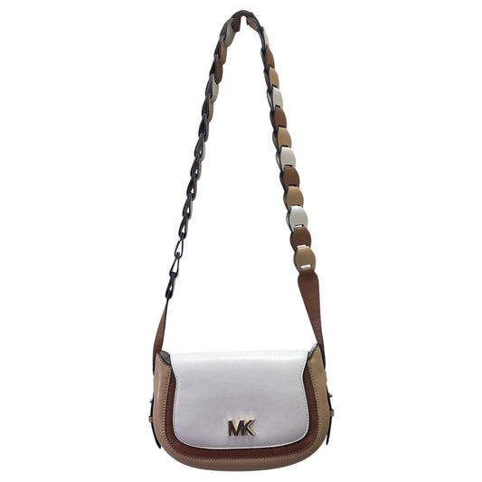 Crossbody Designer By Michael Kors In Brown & Cream, Size:Medium