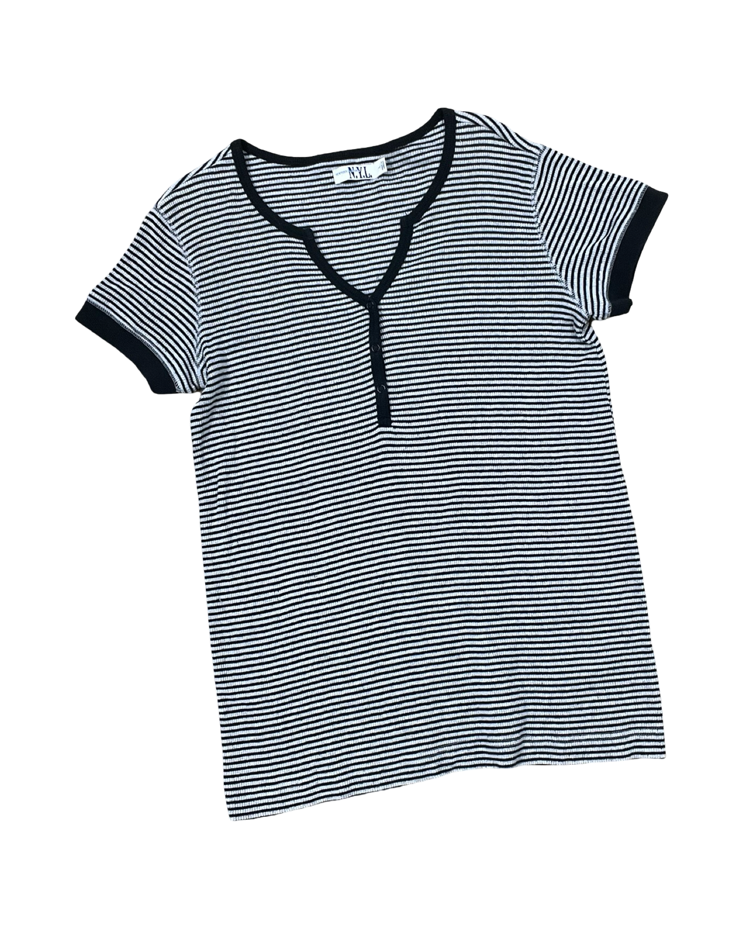 Top Ss By New York Laundry In Black & Grey, Size:L