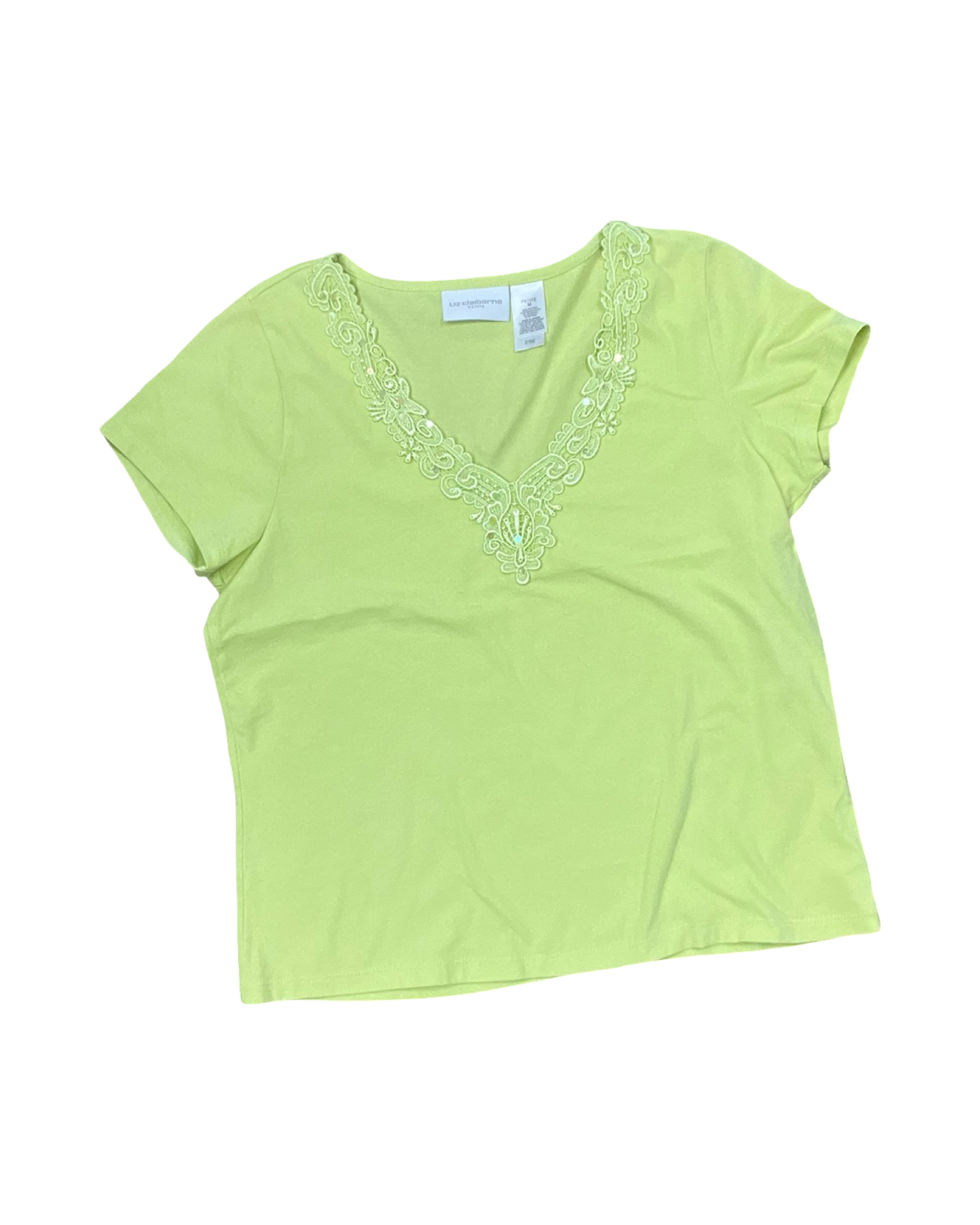 Top Ss By Liz Claiborne In Green, Size:Mp