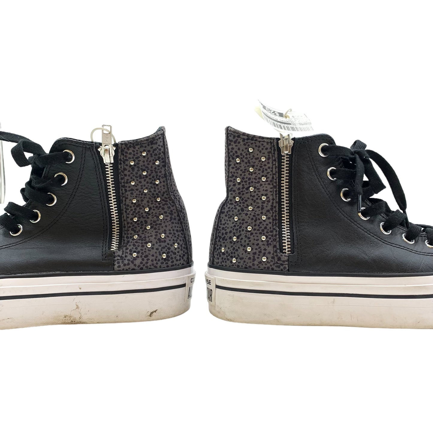 Black & Grey Shoes Sneakers Platform Converse, Size 8.5