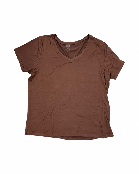 Top Ss Basic By Clothes Mentor In Brown, Size:1X
