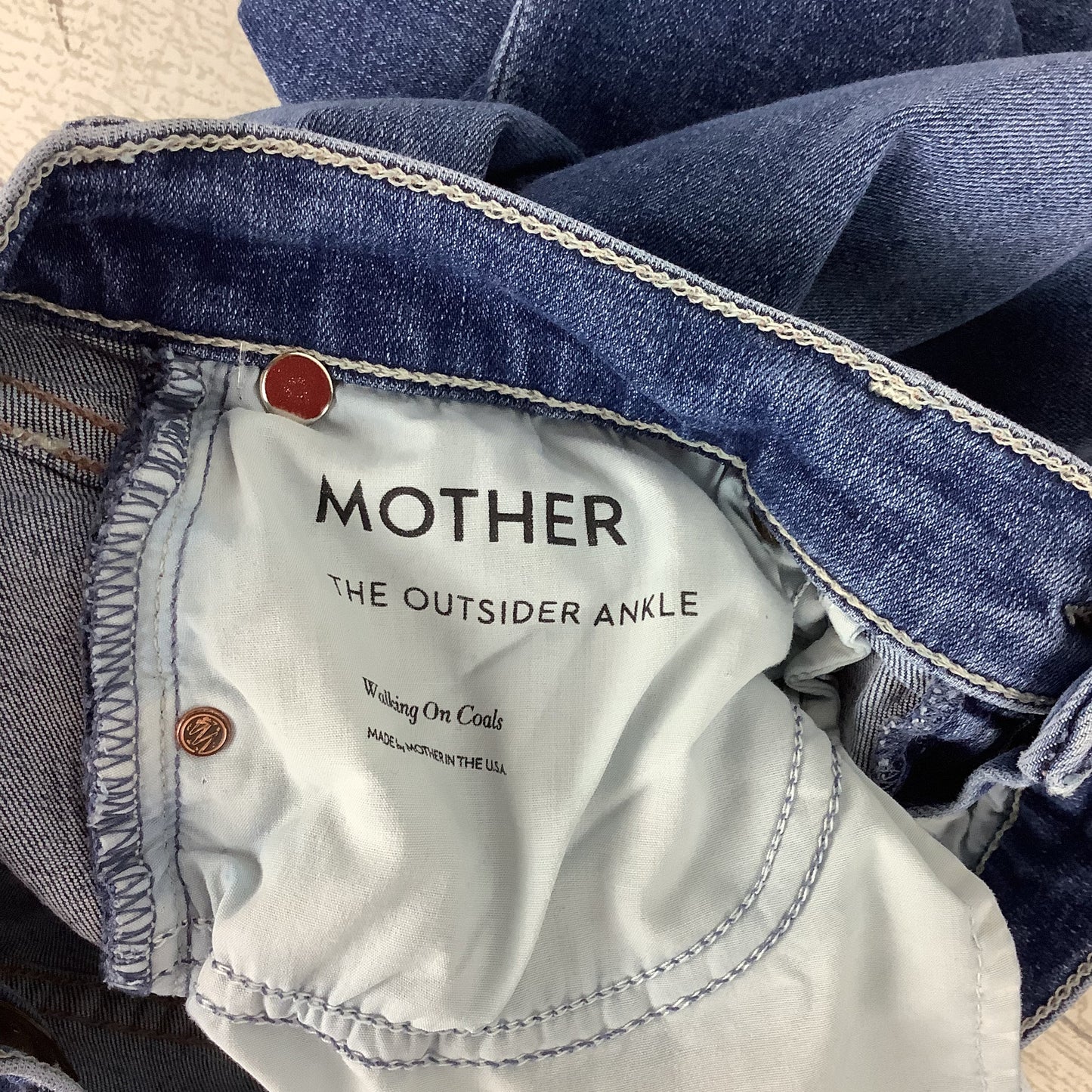 Jeans Straight By Mother In Blue Denim, Size: 8 (29)