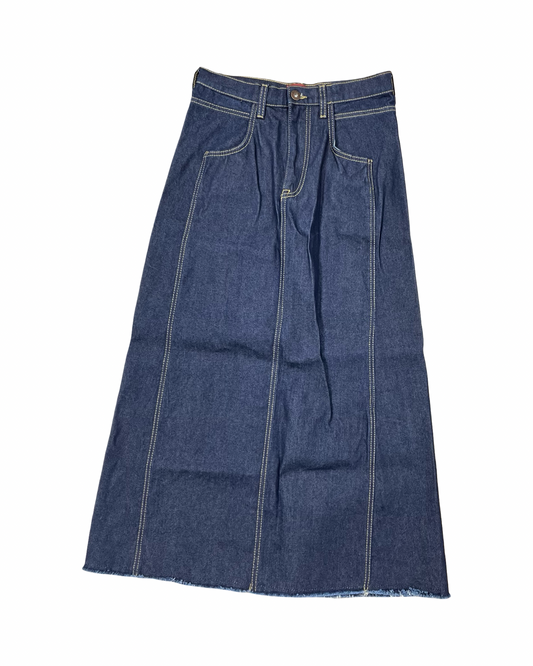 Skirt Designer By Johnny Was In Blue Denim, Size:Xs