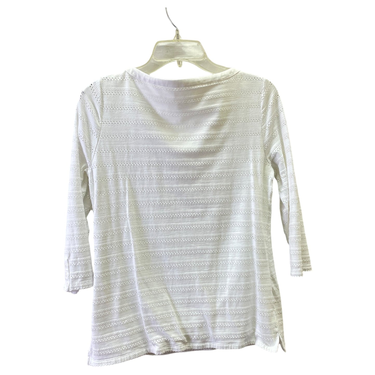 Top 3/4 Sleeve By Talbots In White, Size:Mp