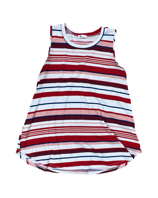 Top Sleeveless By Clothes Mentor In Blue & Red & White, Size:L