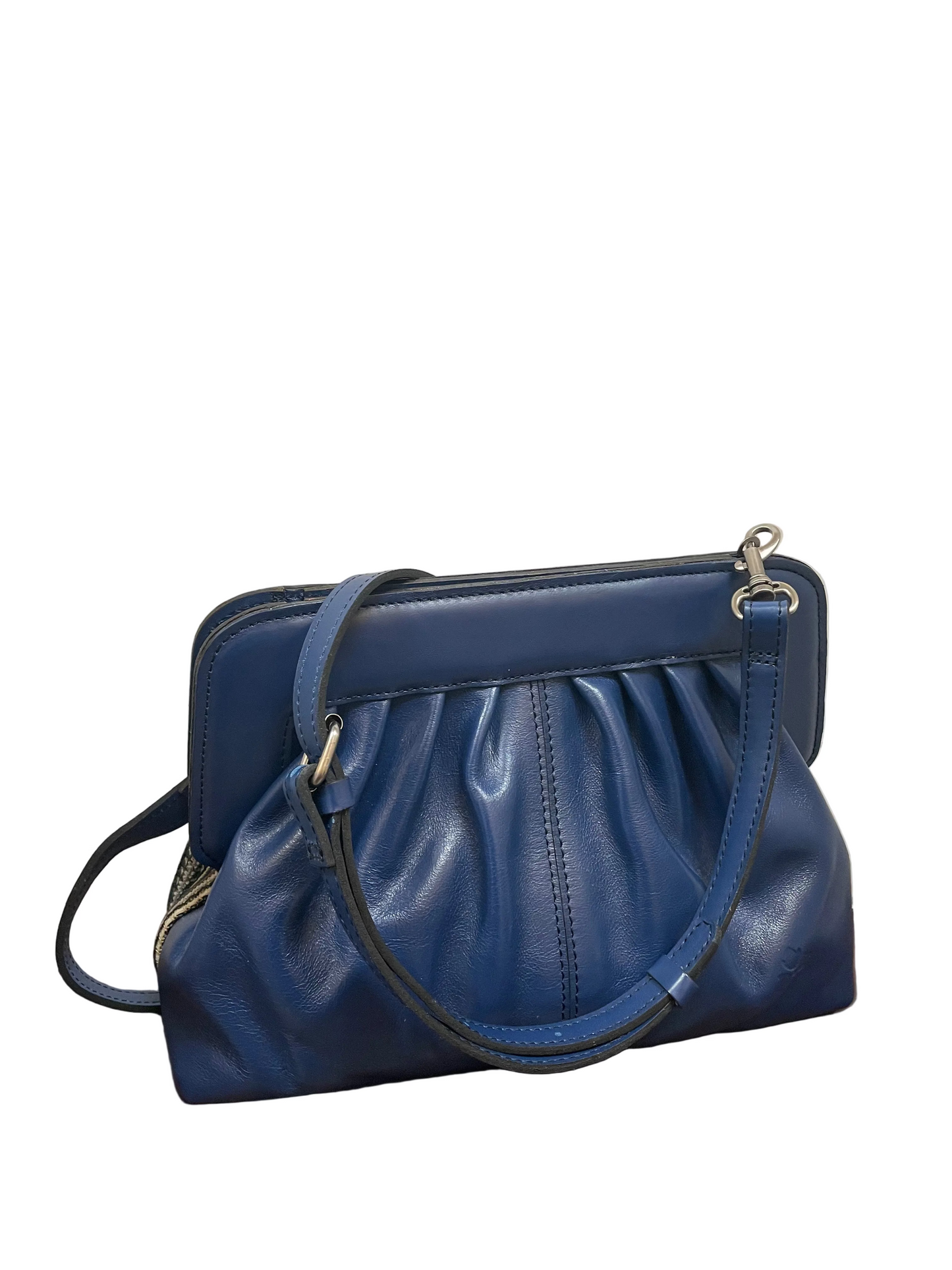 Handbag Designer By Patricia Nash In Blue & Gold, Size:Medium