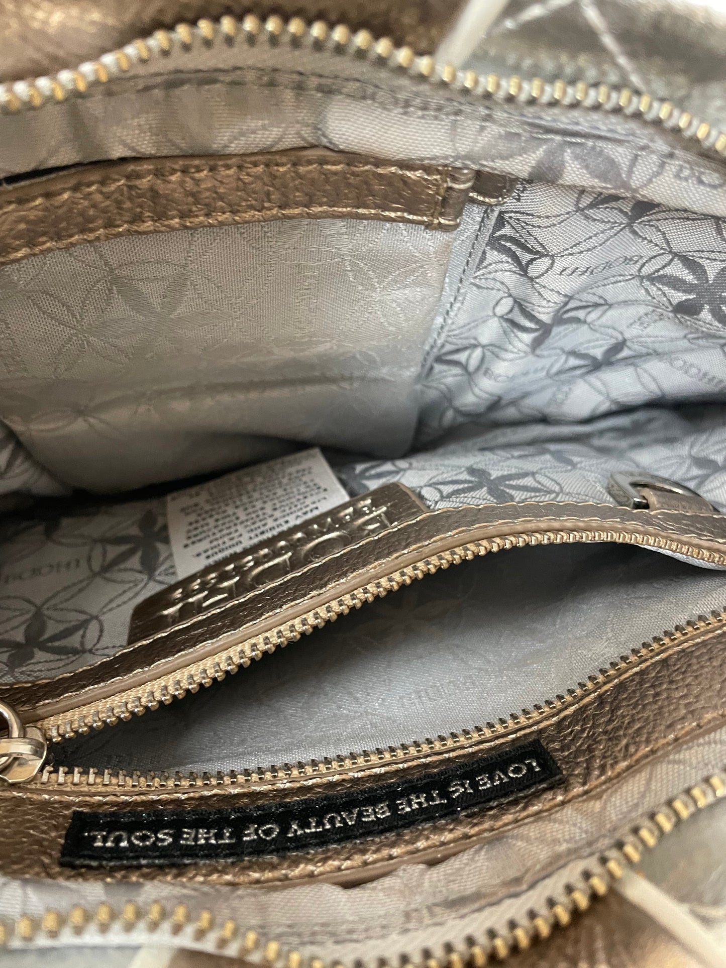 Handbag Leather By Bodhi In Gold & Silver, Size:Medium