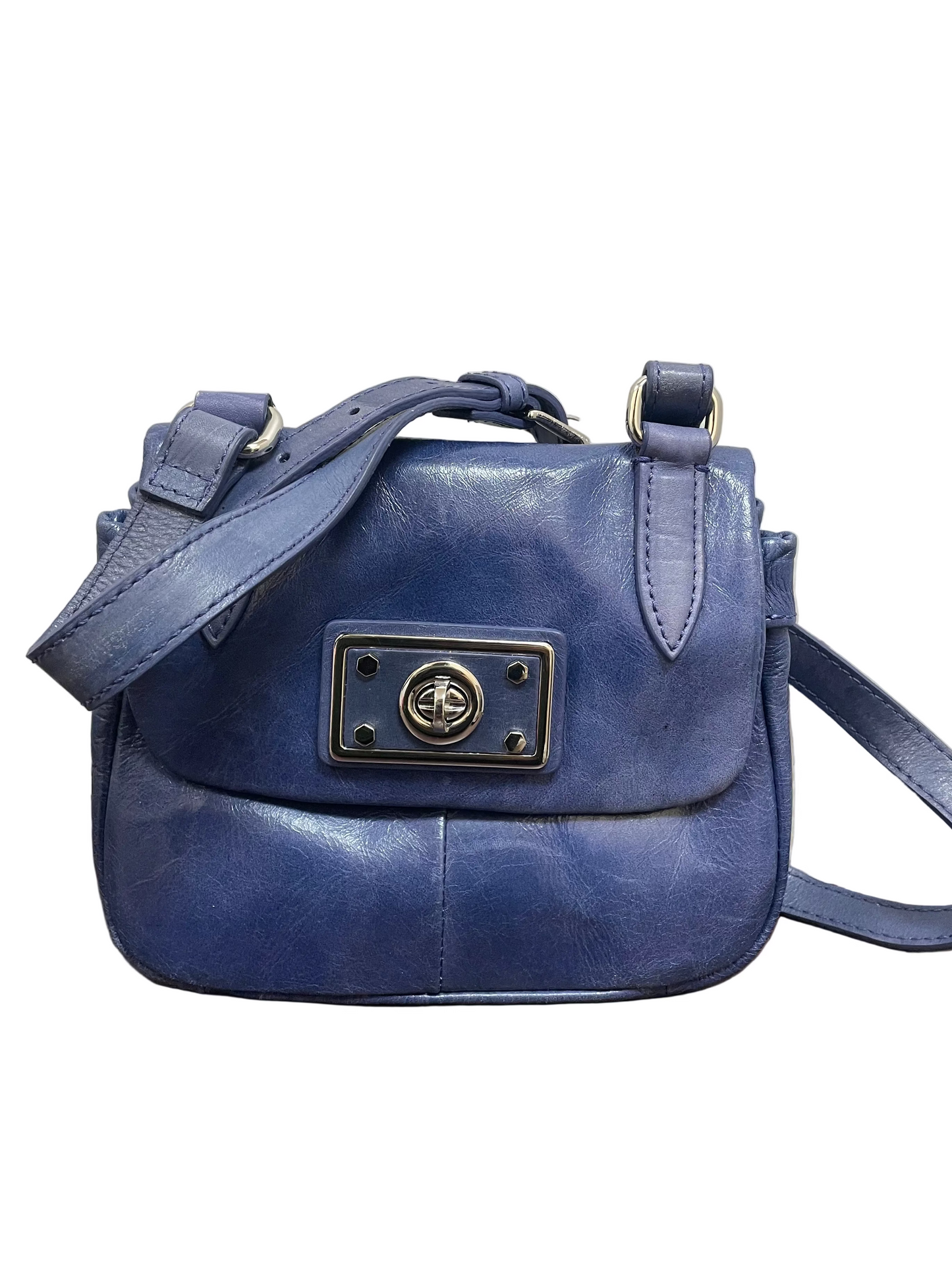 Crossbody Leather By Kate Landry In Blue, Size:Small