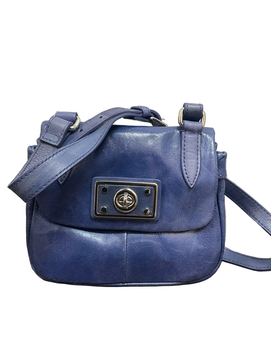 Crossbody Leather By Kate Landry In Blue, Size:Small