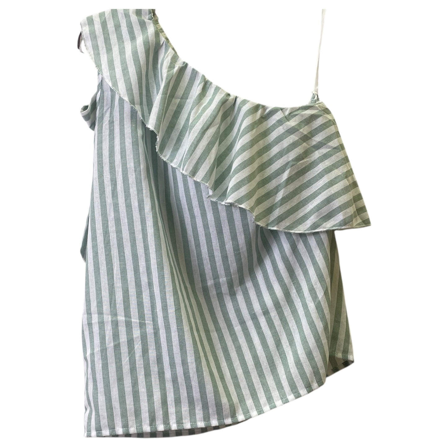 Top Sleeveless By Shein In Green & White, Size:S